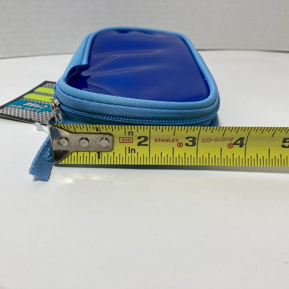 5 Blue Makeup Bag Pencil Case Zipper Organizer - Picture 3 of 10